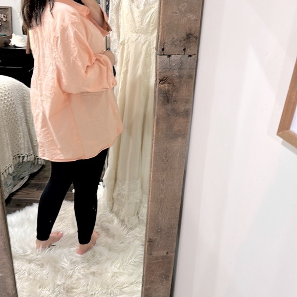 Basic editions Peach Button-Up Women's Top size 4X - Picture 3 of 4